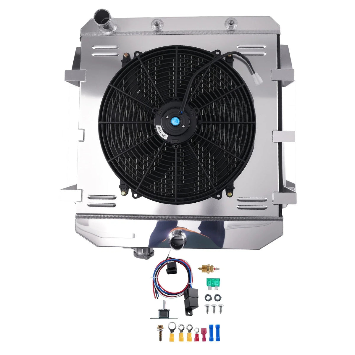 3 Row Aluminum Radiator & Shroud Fan Kit for GMC Pickup 1955-1959