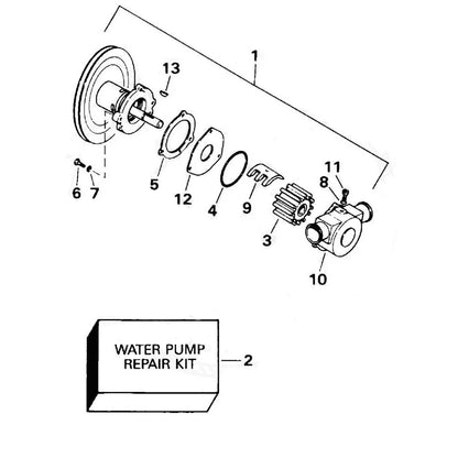 Water Pump Impeller Repair Kit for OMC Sterndrive (3854287)
