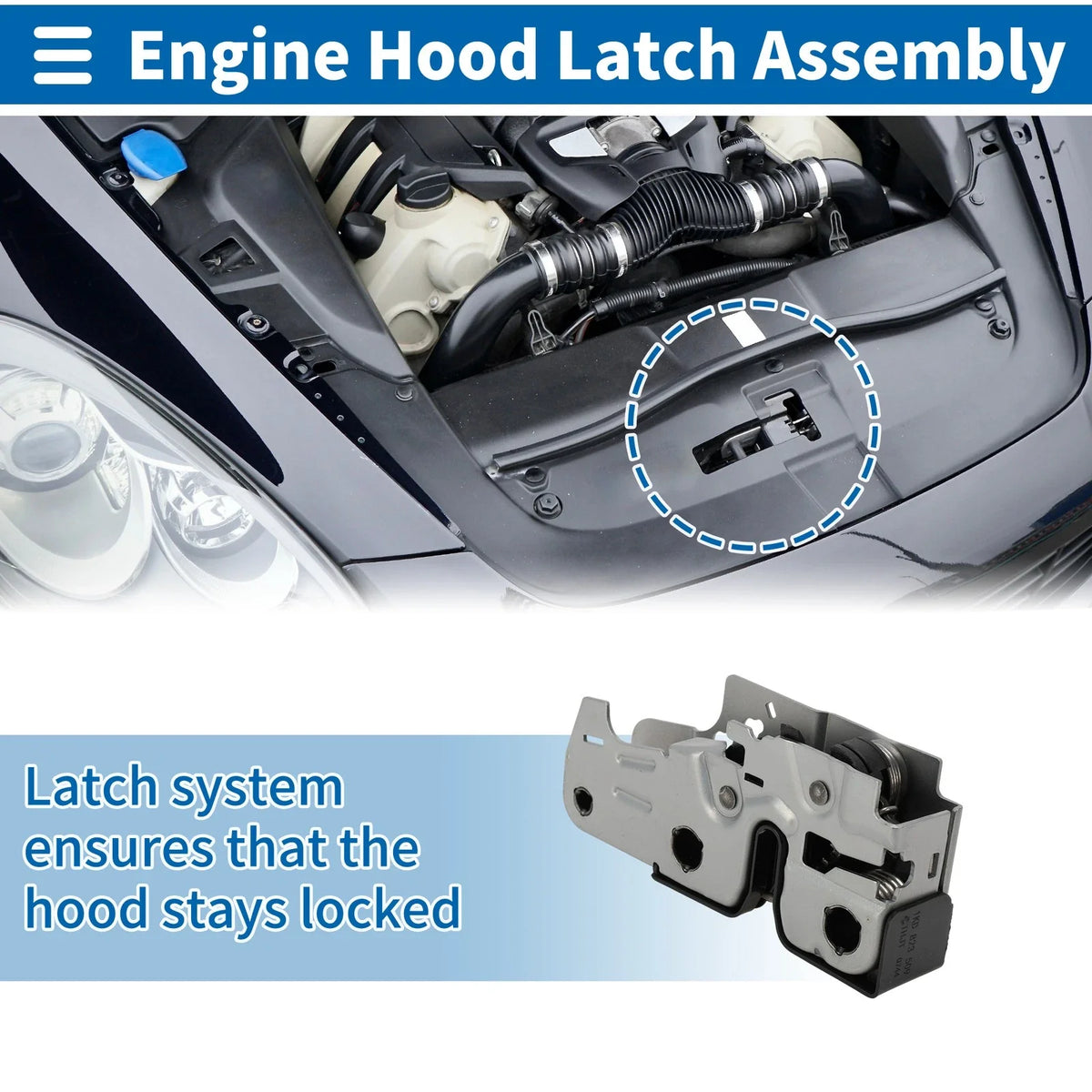 Hood Latch Assembly for Volkswagen Rabbit (2006–2009) No. 1KD823509