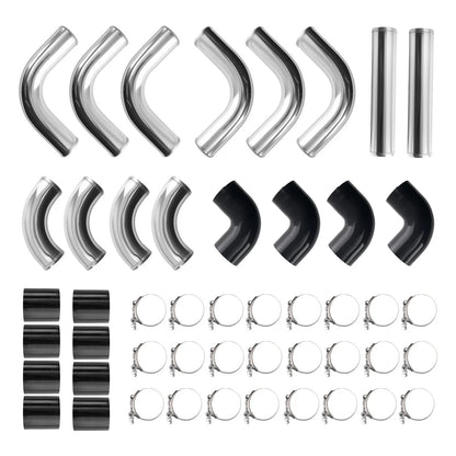 2.5" Intercooler Piping Kit - 12pcs Universal Set with T-Bolt Clamps