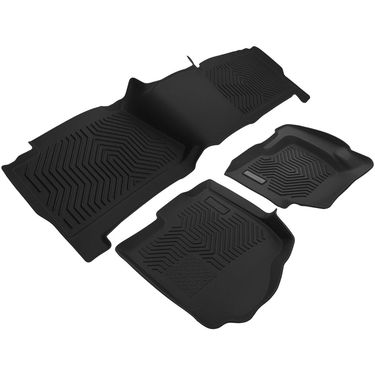 Floor Mats Liner for GMC Sierra 1500, Chevy Silverado (1999–2006) Black TPE