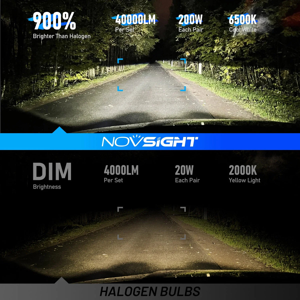 6X H11 LED Headlight Bulbs for H11 (6500K)