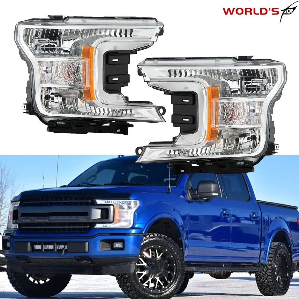 Set of 2 Halogen Headlights for Ford F150 (2018–2020)