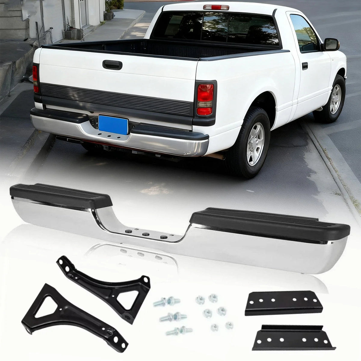 Chrome Steel Rear Bumper for Dodge Ram 1500 2500 3500 (1994–2002)