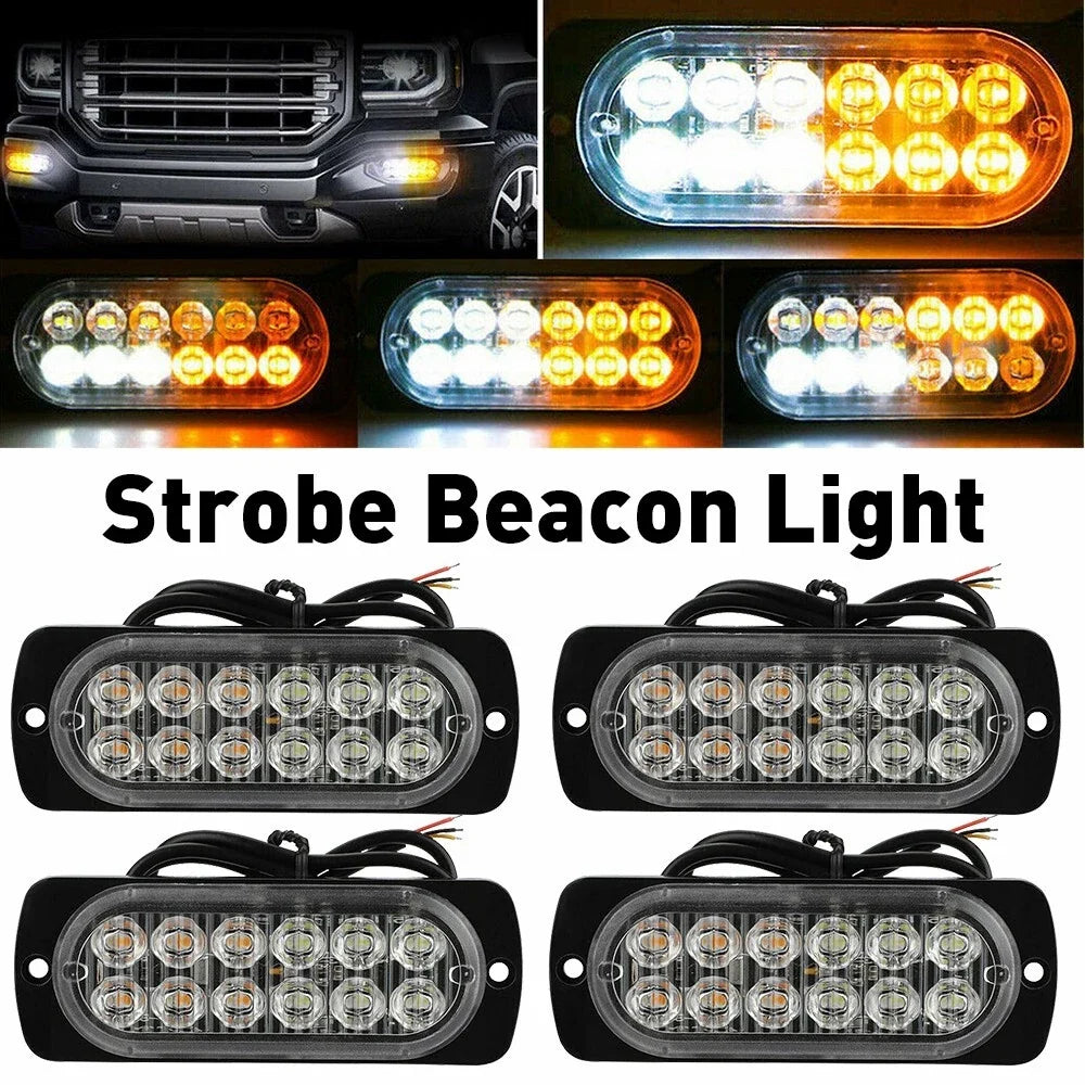 12 LED Beacon Strobe Light for Car Truck