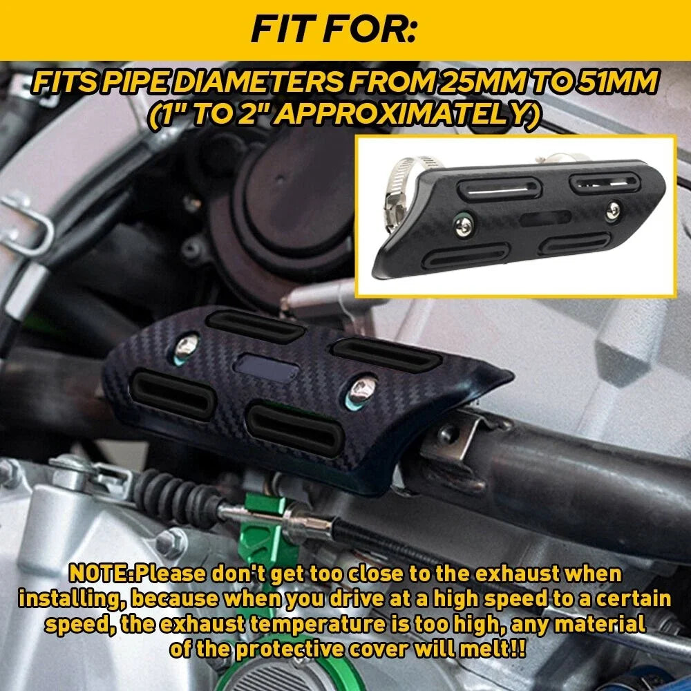 Aluminum Exhaust Muffler Pipe Heat Shield Cover for Motorcycle K (Universal)