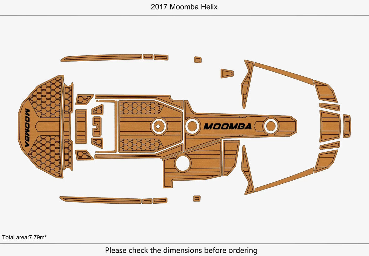 EVA Pad Teak Flooring Mats for Moomba Helix (2017)