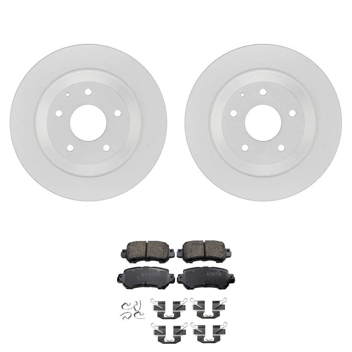 Set of 2 Bosch QuietCast Rear Rotors & Akebono ProACT Pads for Mazda CX-5 (2013–2021)
