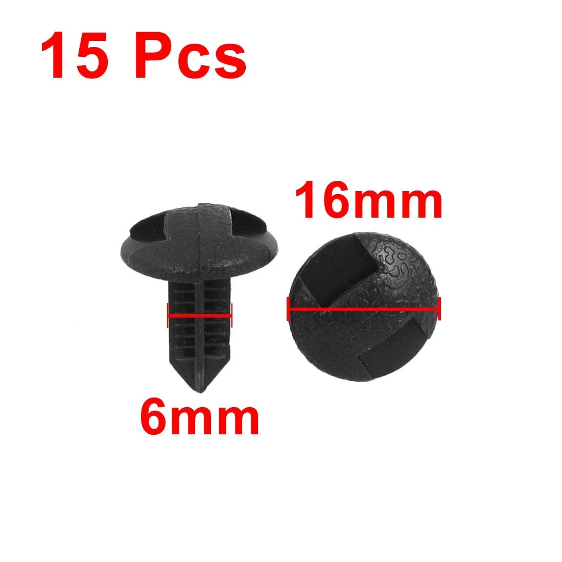 15pcs Black 16mm Head Plastic Rivets for Toyota 