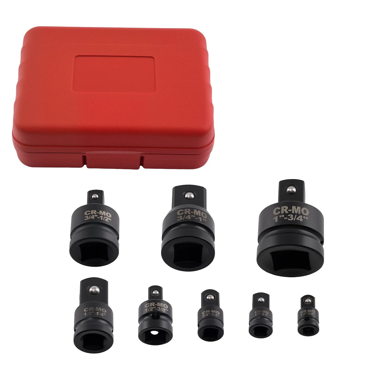 Set of 8 Impact Socket Reducers for Various Models (1/4-1in)