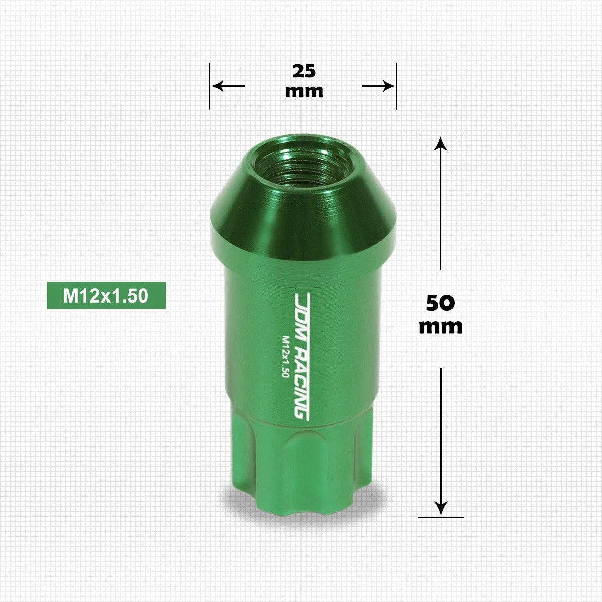 20-Piece Green Aluminum Spline Wheel Lug Nut Set M12X1.5