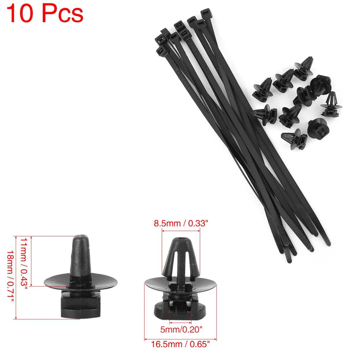 10pcs Fastener Clip Retainer with Cable Tie for Audi Skoda 