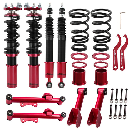 Coilovers Struts 24 Level Set + Rear Control Arms for Ford Mustang 1994-2004