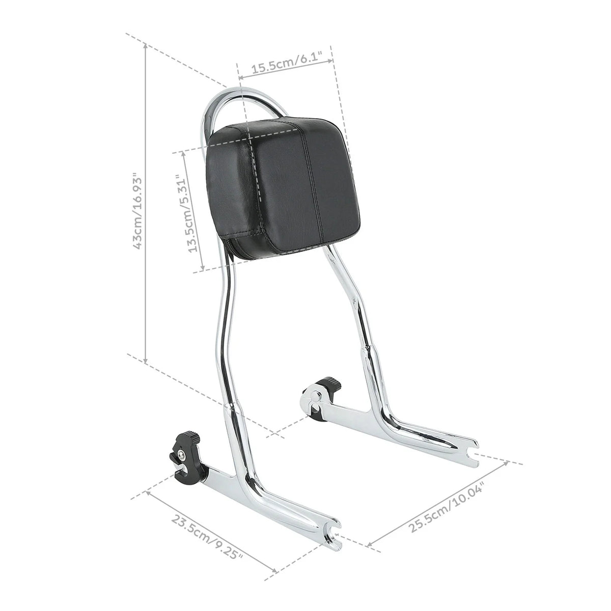 Chrome Detachable Sissy Bar Backrest for Harley Heritage Softail (2000–2023)