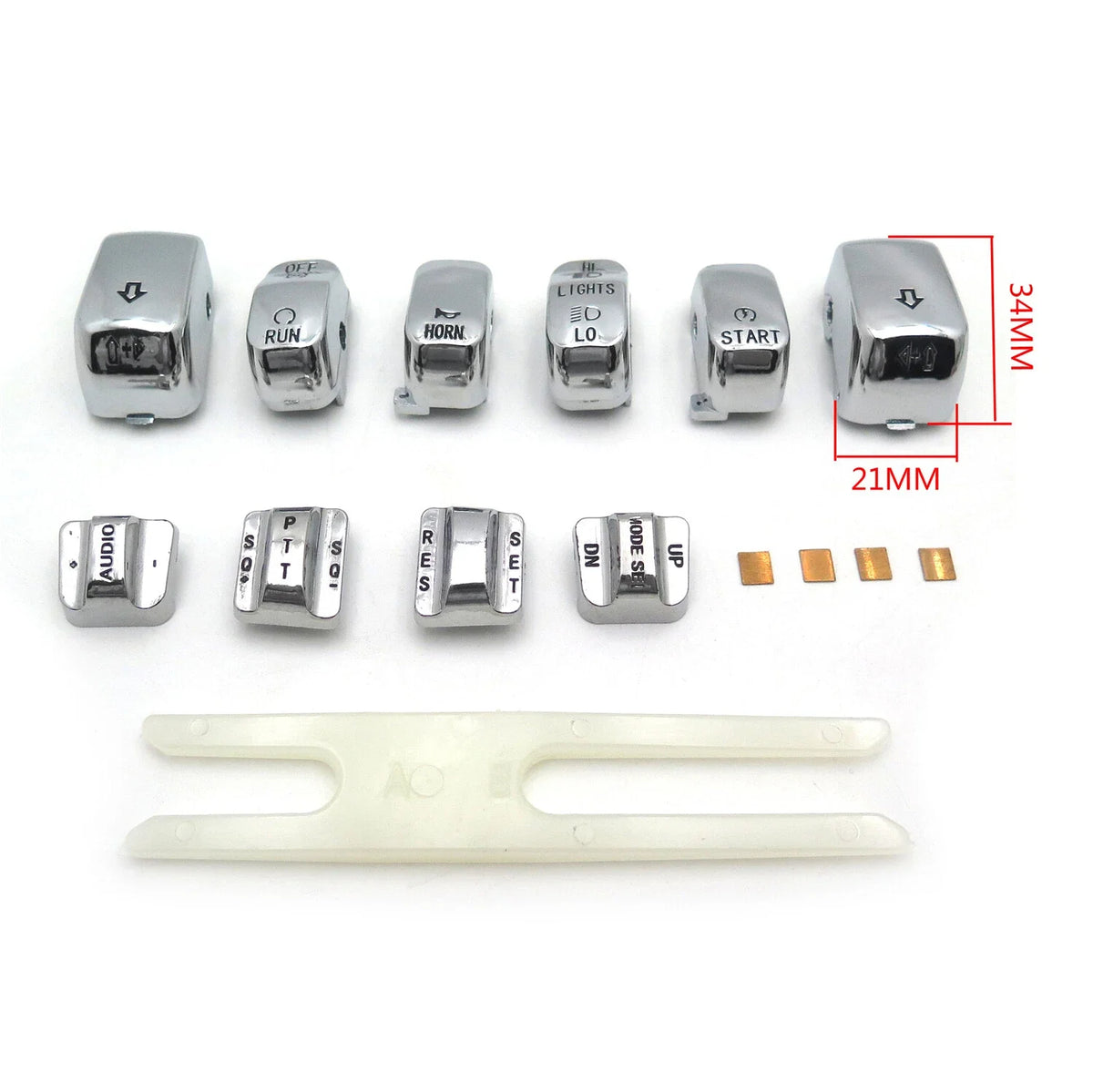 Chrome Switch Housing Buttons Caps Cover for Harley Electra Street Softail Dyna