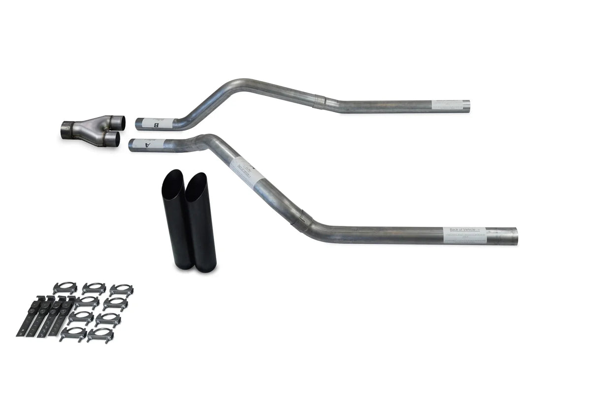 Dual Exhaust Kit for Chevy Blazer (1995–1999) - 2.5" Y Pipe, Black Tips