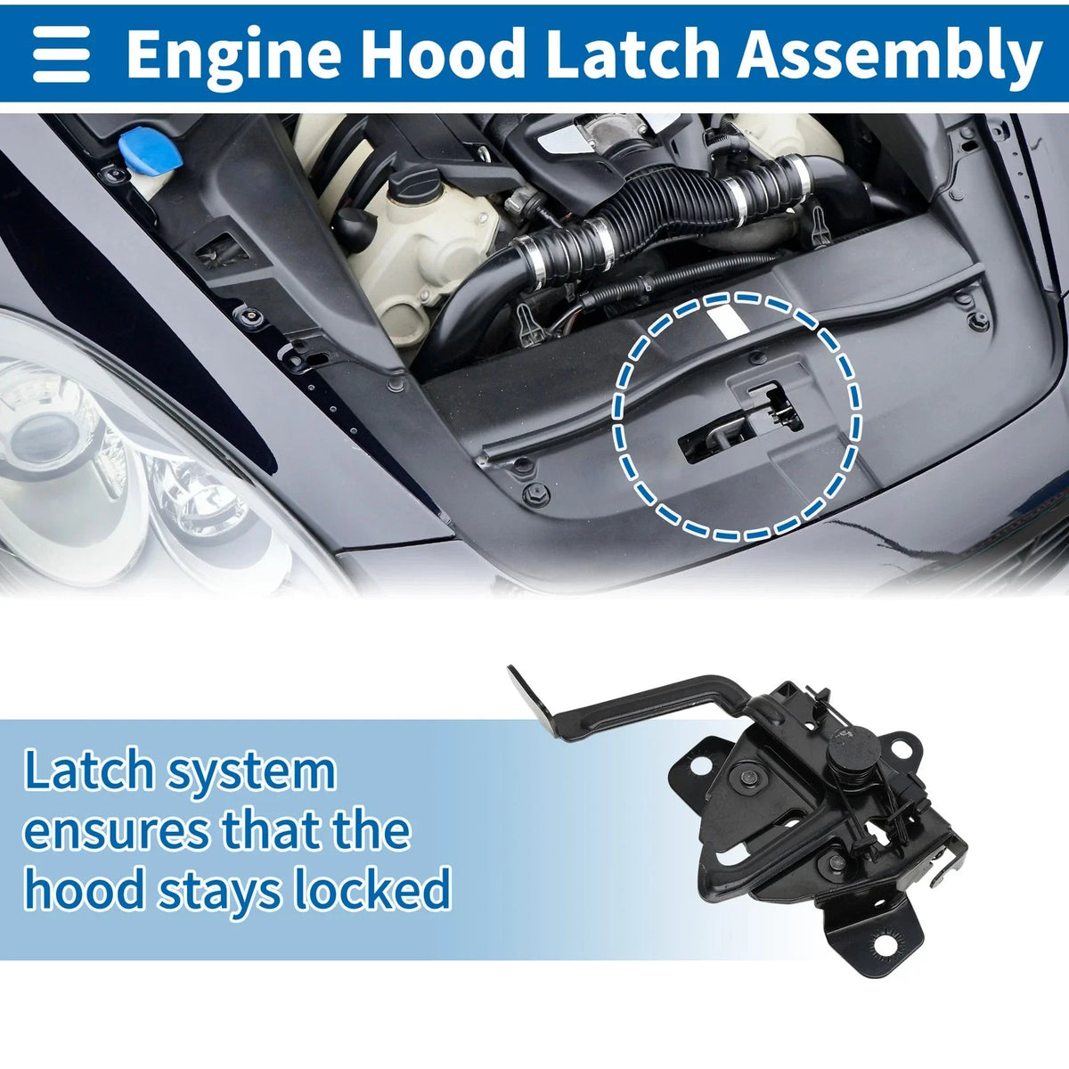 Hood Latch Assembly for Kia Optima (2011–2016) No. 811302T000 1 Pc