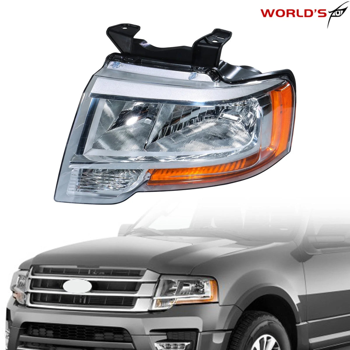 Halogen Headlight for Ford Expedition (2015–2017) Chrome Left Side