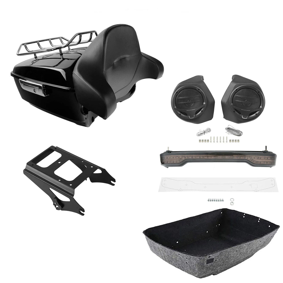 Backrest Speakers for Harley Touring Light Rack (2009-2013)