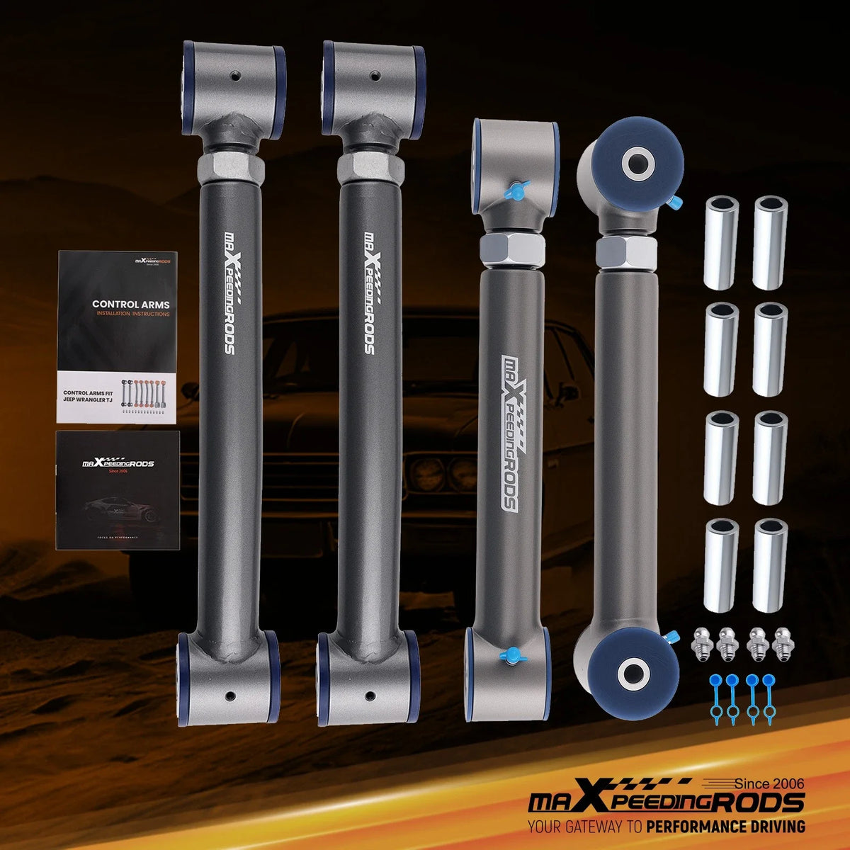 Set of 2 Rear Adjustable Control Arms for Jeep Wrangler TJ (1997–2006)