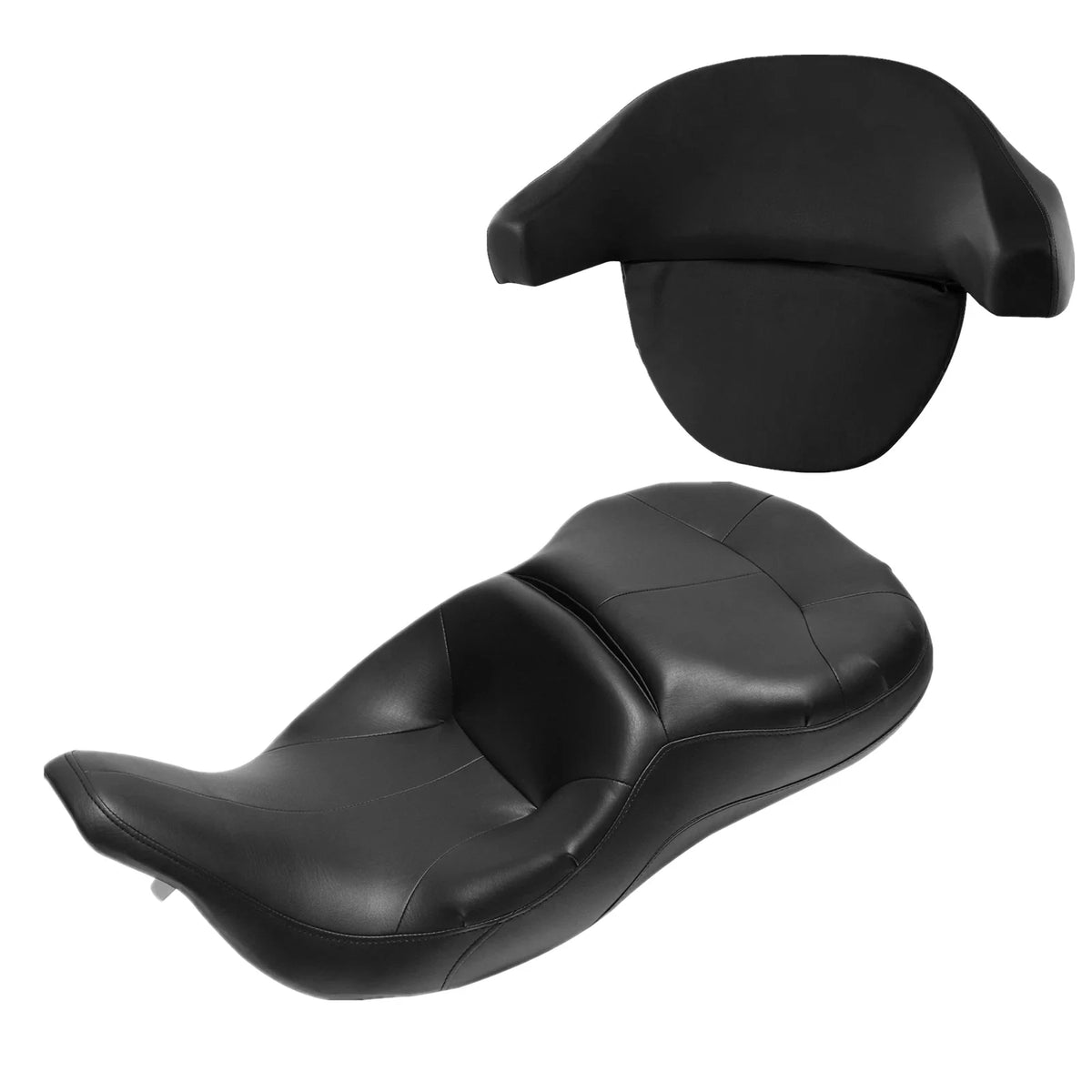 Black Seat & Backrest for Driver Passenger Harley Road Glide 1997-2007