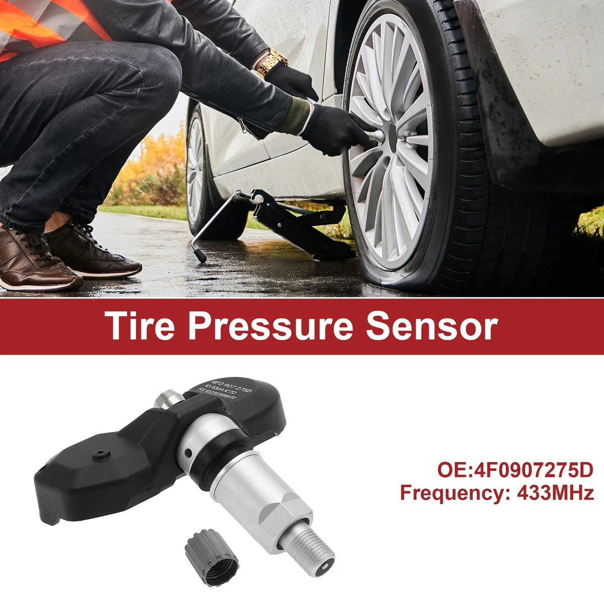 Tire Pressure Sensor 433MHz for Porsche Boxster (2012–2016) No.4F0907275D