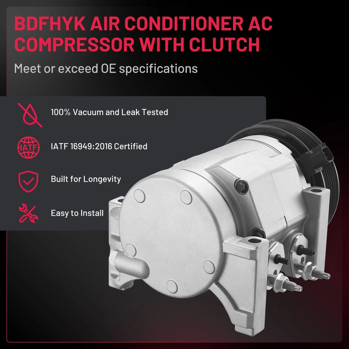 A/C Compressor for Dodge Challenger 2011-2014, 300, Charger 3.6L
