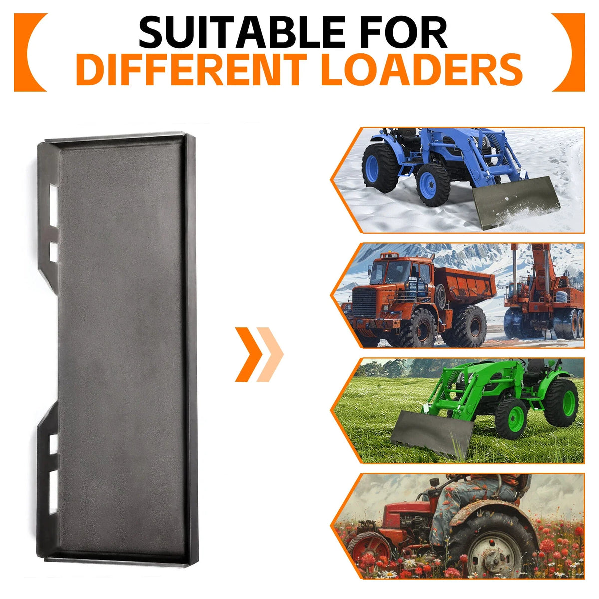 5/16" Thick Skid Steer Mount Plate Adapter for Quick Tach Attachment