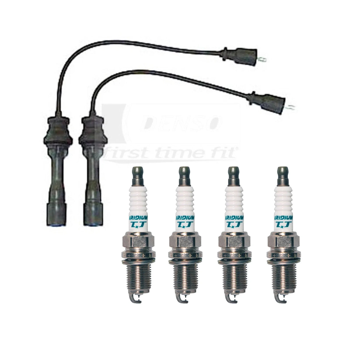 Denso Wire Set & 4 Iridium TT Spark Plugs for Protege (2000–2001)