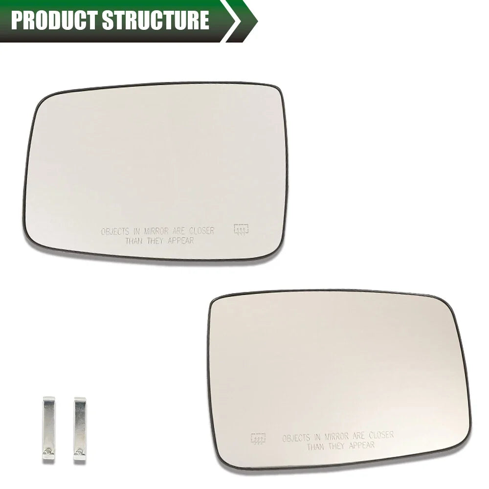Set of 2 Power Heated Mirror Glass for Dodge Ram 1500 2500