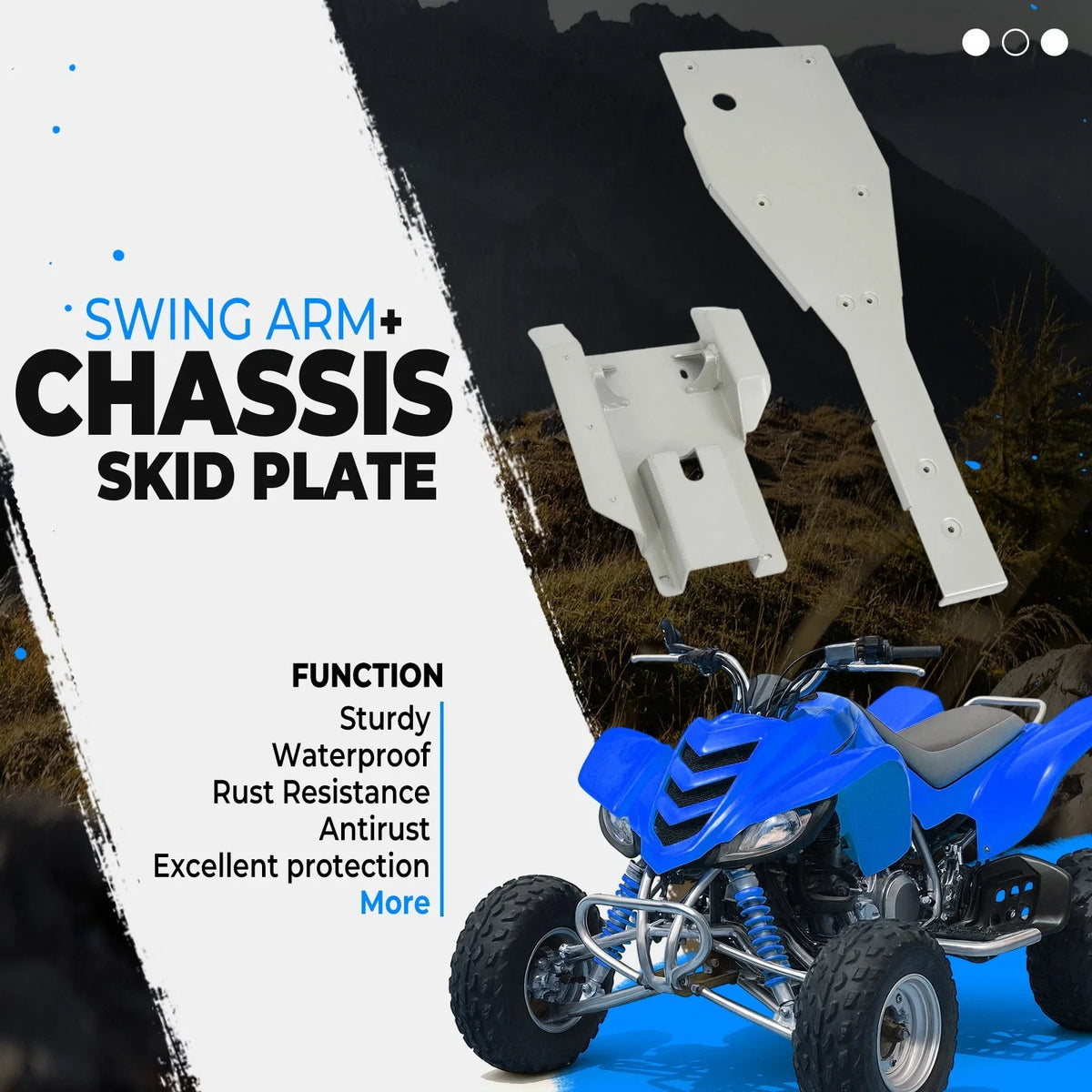 Chassis Glide & Swingarm Skid Plate for Yamaha Raptor 660 660R (2001–2005)