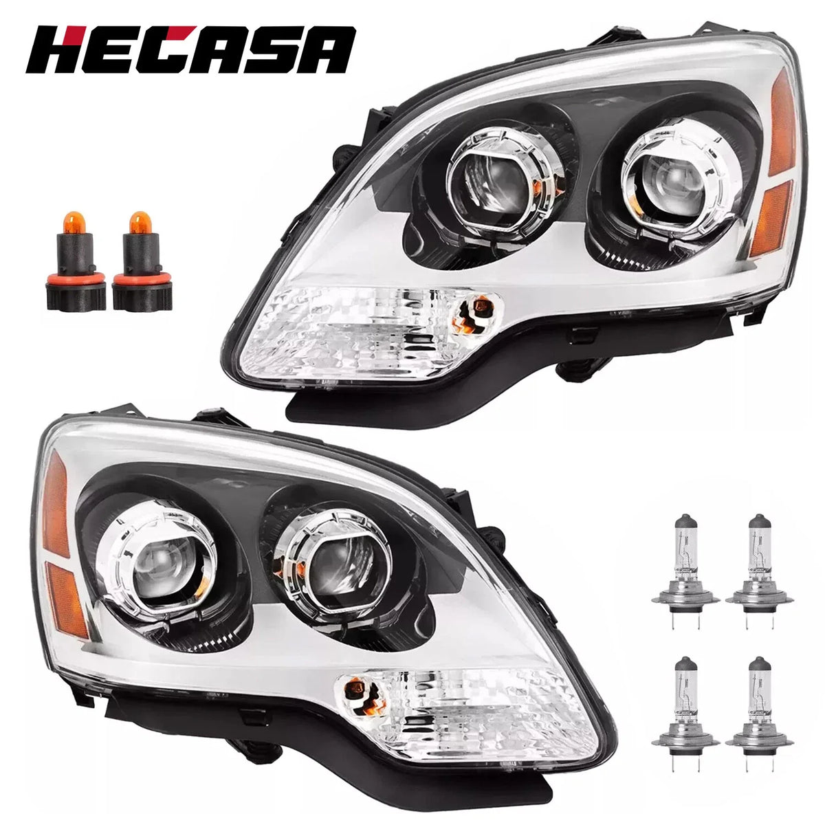 Left+Right Projector Headlights for GMC Acadia 2007-2012 Clear DOT