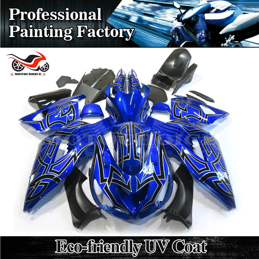 Fairing Kit for Kawasaki Ninja ZX14R (2006–2011) - Blue Black ABS Injection