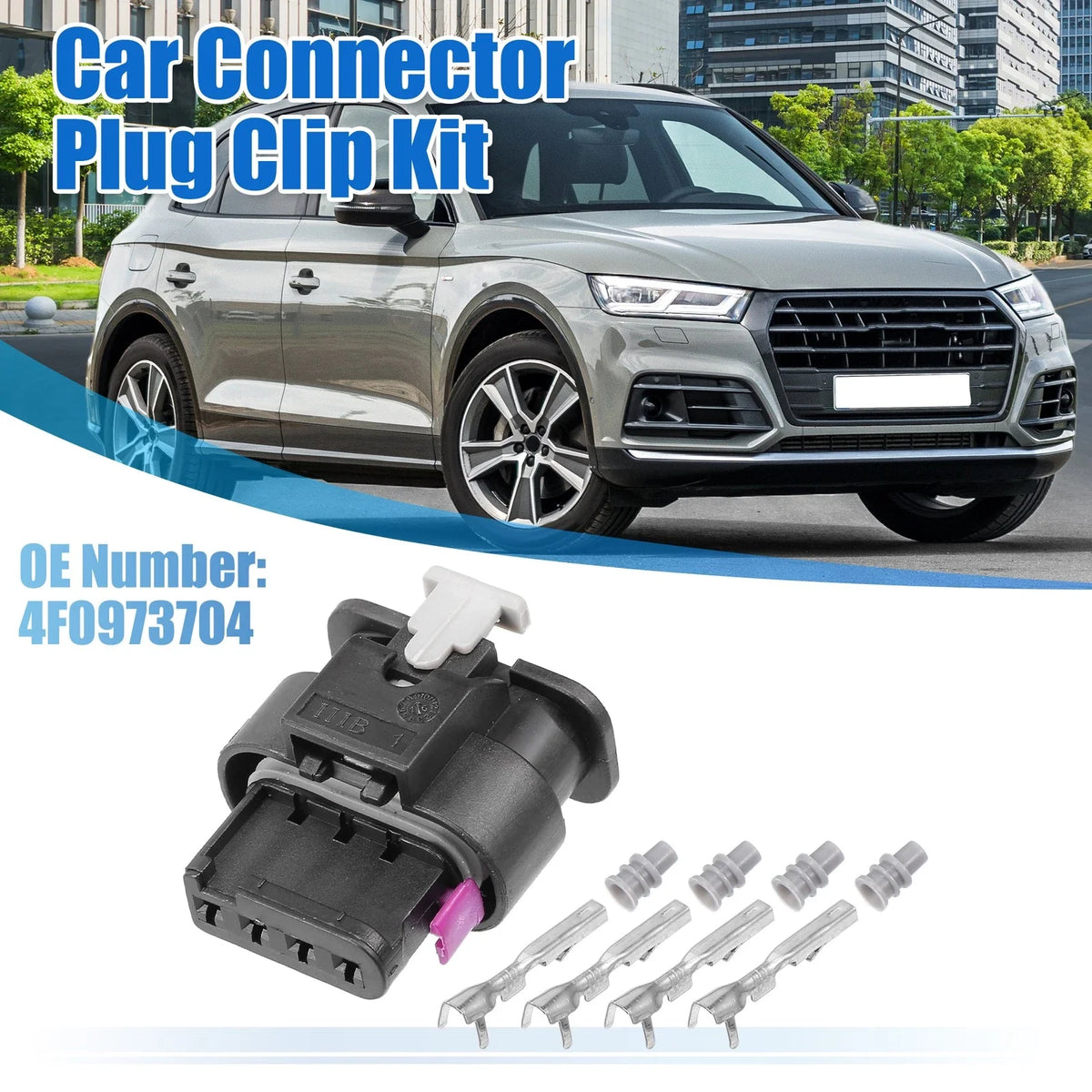 4 Way Map Sensor Connector Set for VW Audi (No.4F0973704)