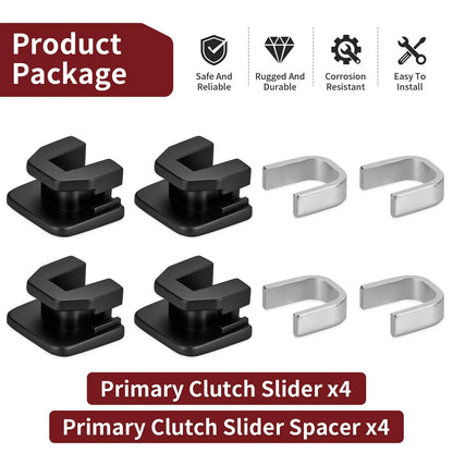 4Pcs Primary Clutch Slider with Spacer for Yamaha Kodiak 400 450 Rhino 450 660 (2000–2018)