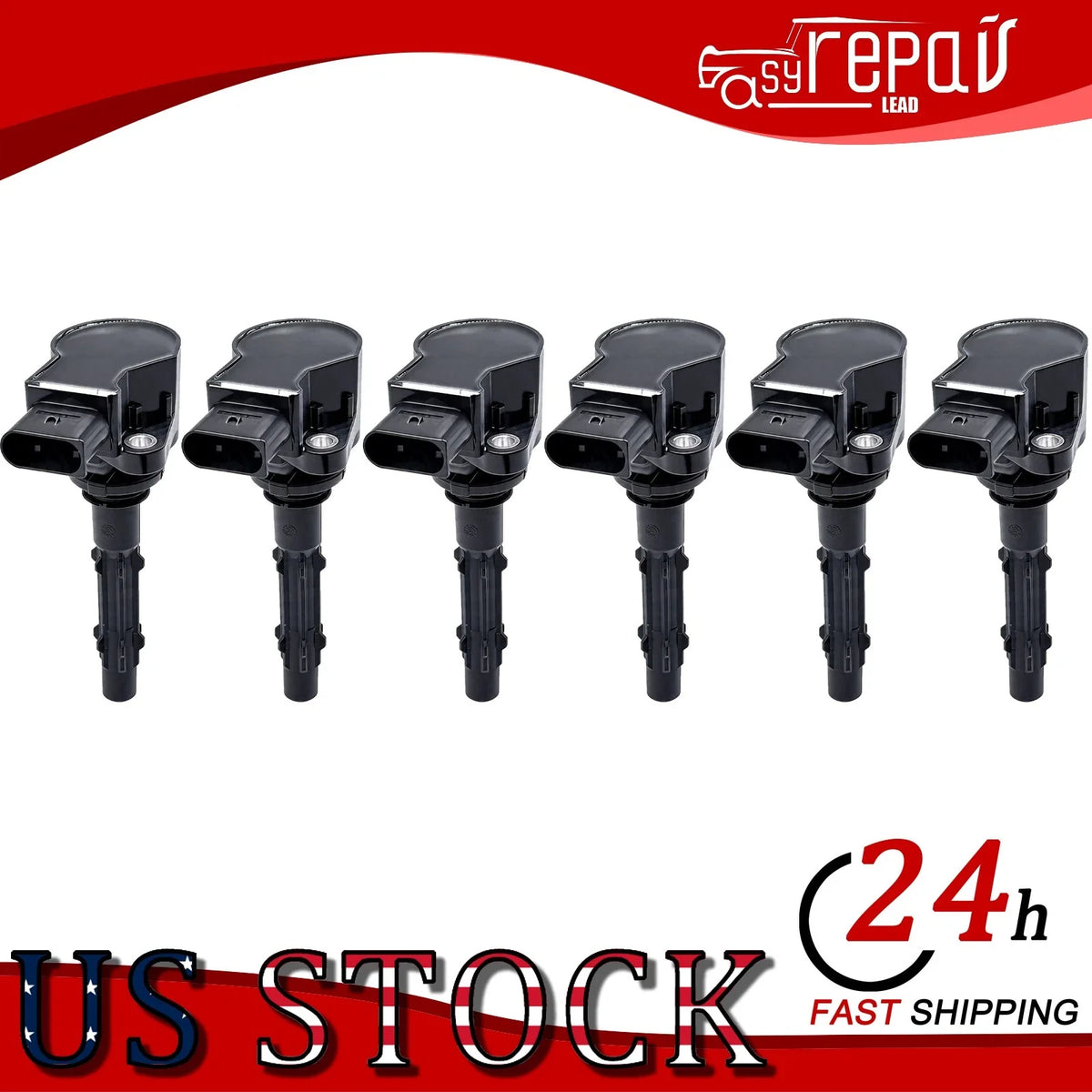 6X Ignition Coil & Spark Plug for Mercedes-Benz C350 3.5L V6 (2005) UF535