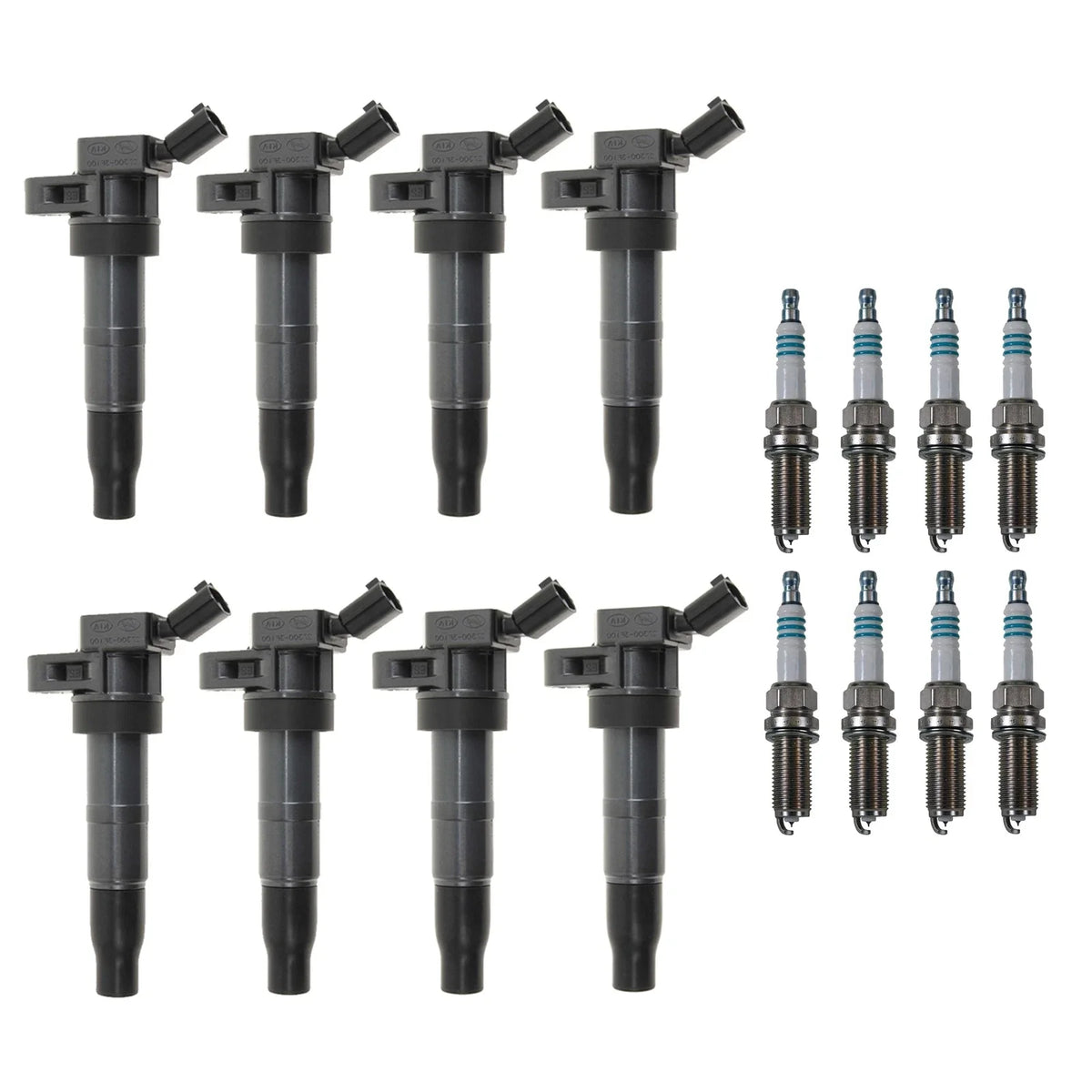 Set of 8 Ignition Coils & Iridium Spark Plugs for Hyundai Kia (4.6L)