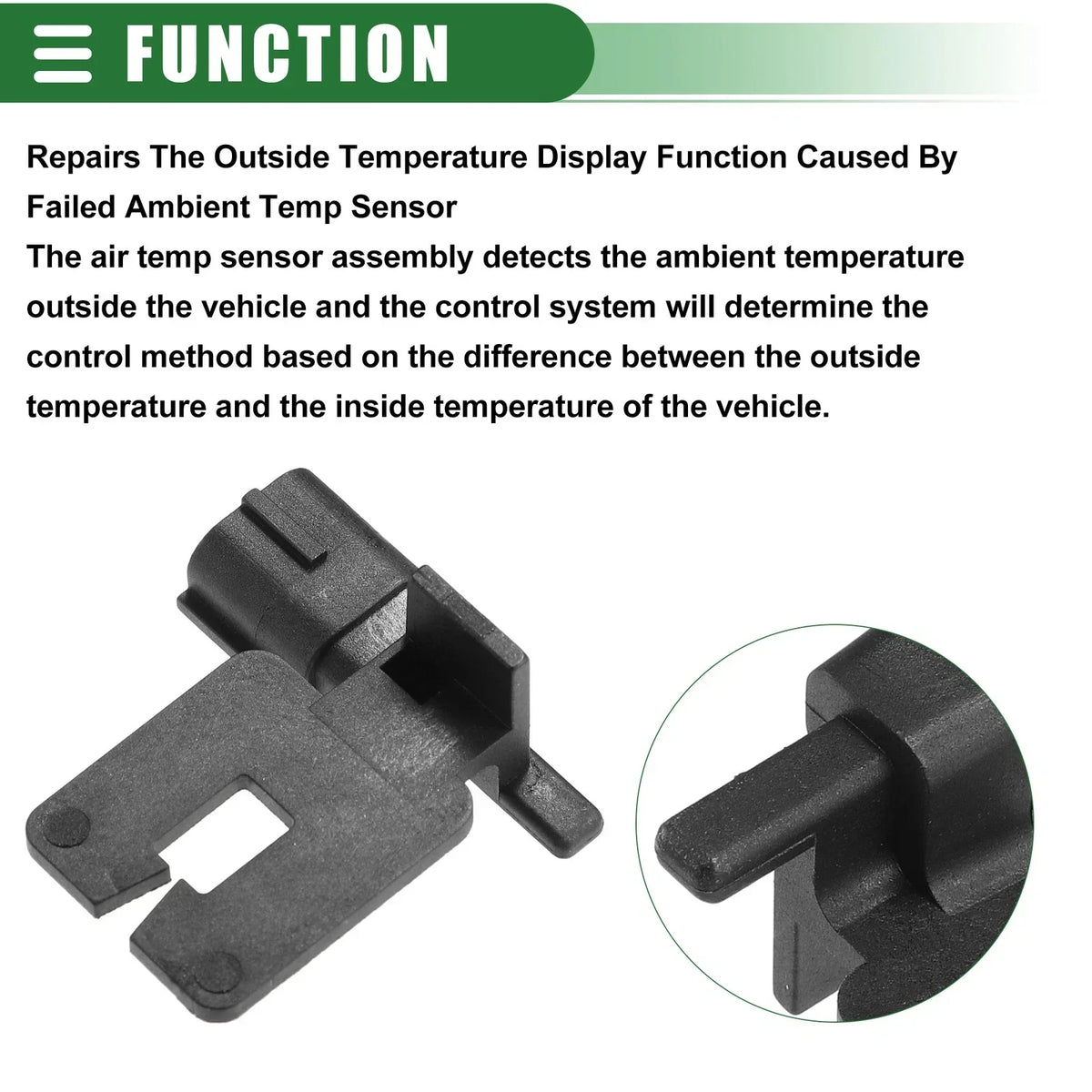 Black Plastic AC Ambient Air Temperature Sensor for DODGE 1500 2010-2012