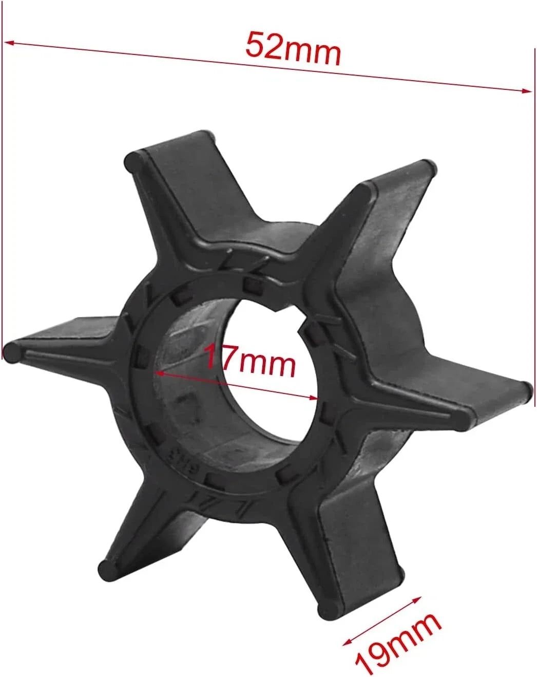 Water Pump Impeller for Yamaha Outboard 40 48 50 60 70 hp (2 Stroke) 6H3-44352-00 697