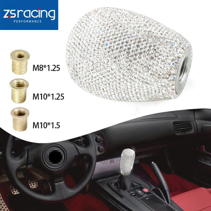 Rhinestone-Embellished Gear Shift Knob for MT/AT Vehicles