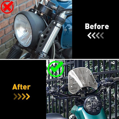 5"-7" Clear Motorcycle Windshield with Mount Bracket Included