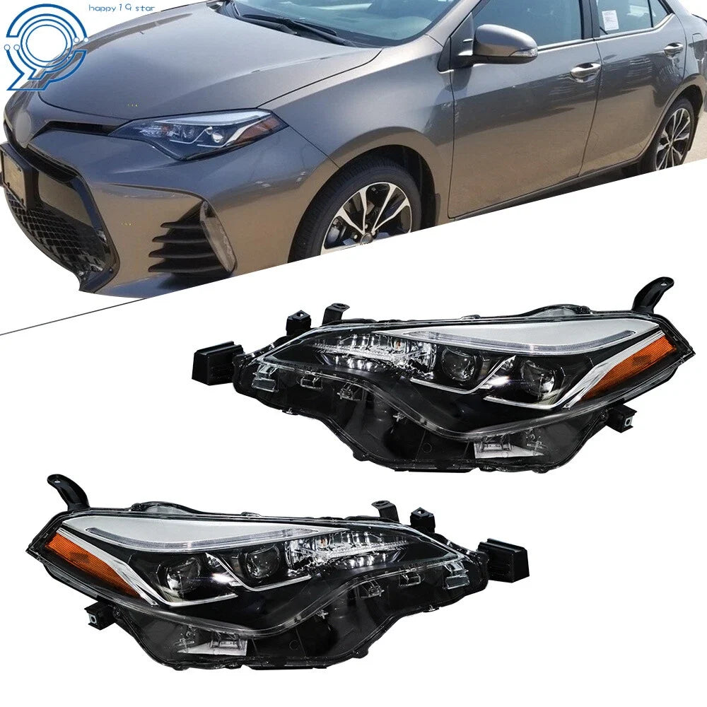 Headlights Pair for Toyota Corolla SE XLE XSE Sedan (2017–2019)