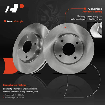 Front Disc Brake Rotors Set for Sentra (2007-2012) & Cube (2009-2014)