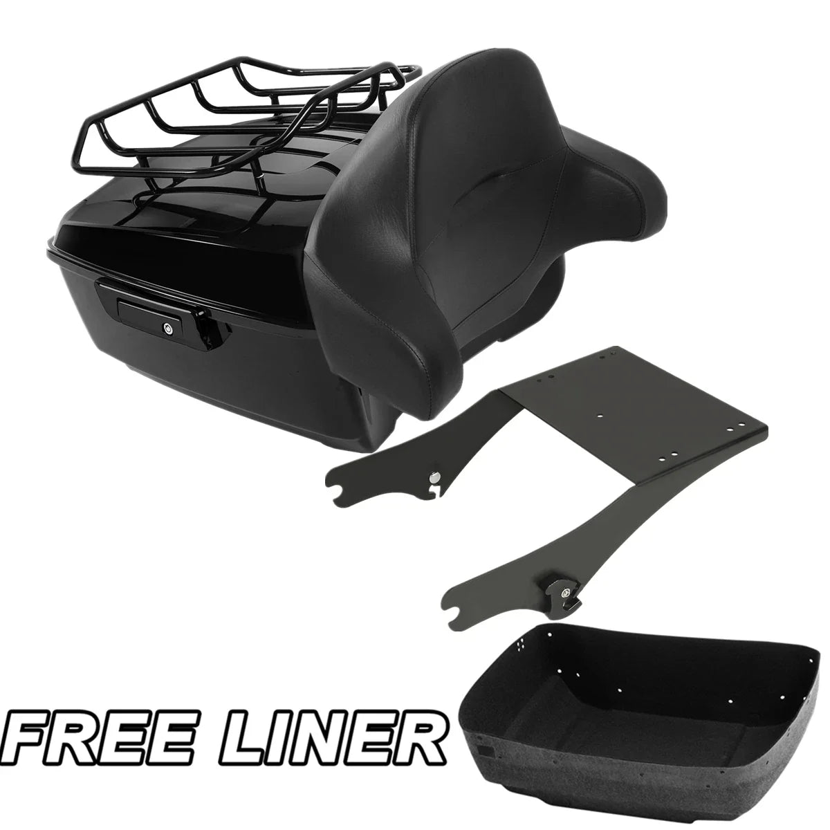 Trunk Backrest in Black by King for Harley Touring (1997–2008)