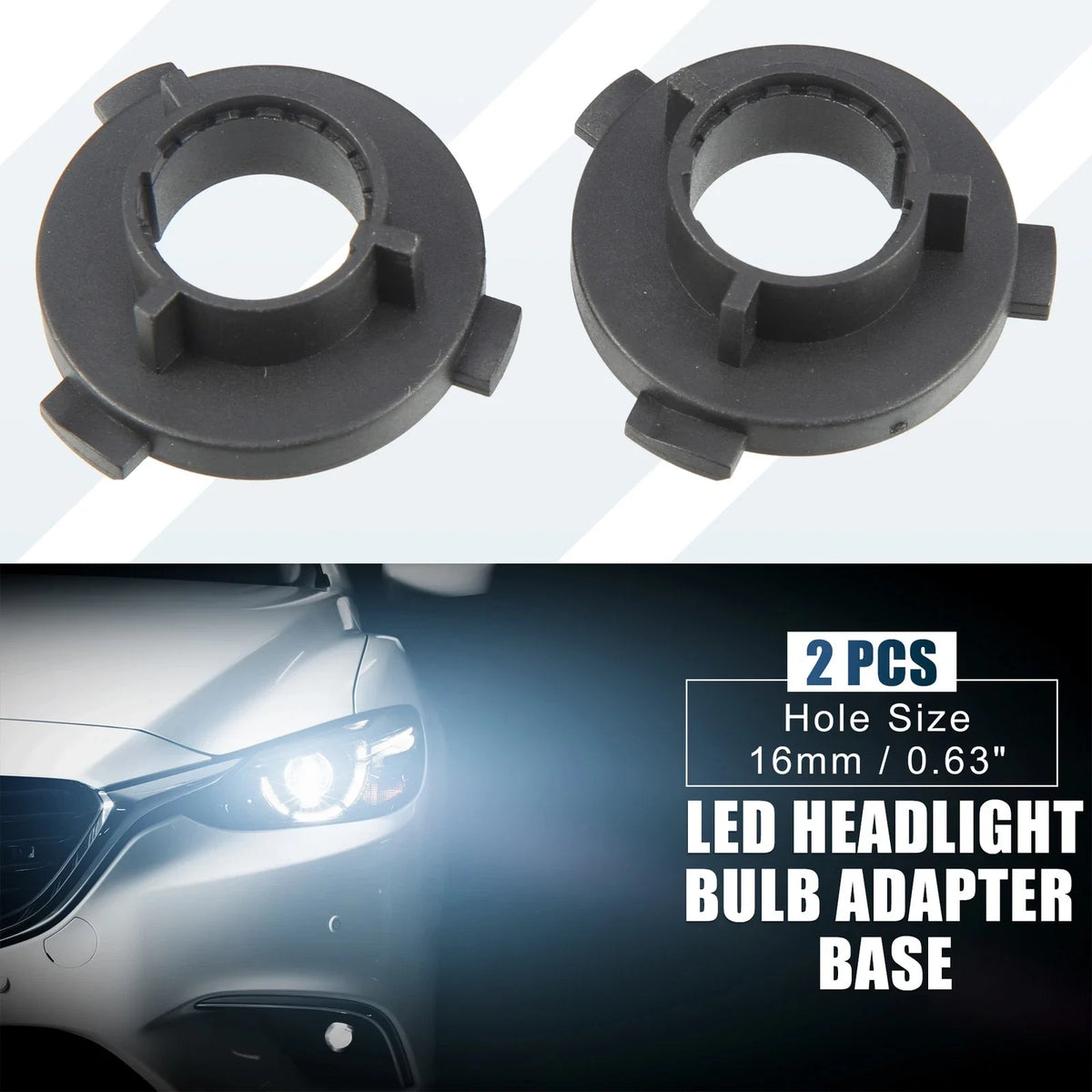 H7 LED Headlight Bulb Holder Adapter Socket for Kia K3 K4 K5 (Pack of 2)