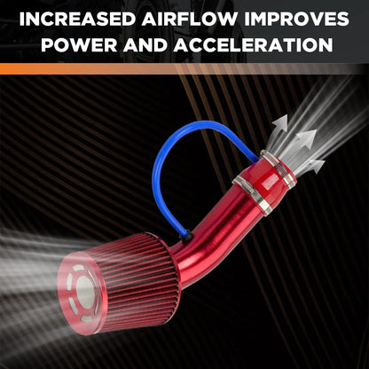 3" Aluminum Cold Air Intake Tube Hose 76mm RED for Universal Vehicles