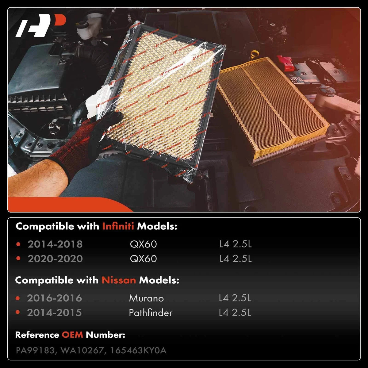 Engine Air Filter Pair for Murano Pathfinder (2014-2016)