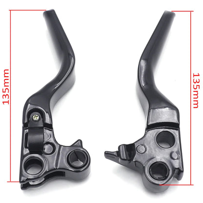 Chrome Skull Shorty Brake Clutch Levers for Harley XL/Dyna/Touring (1996–2007)