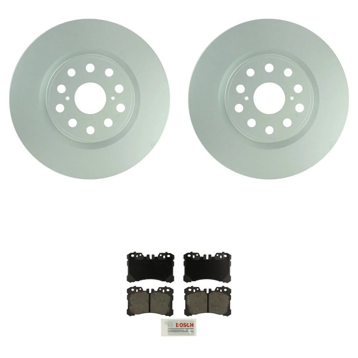 Bosch Front Quietcast Rotors & Blue Ceramic Disc Brake Pad Kit for Toyota Mirai (2016–2021)