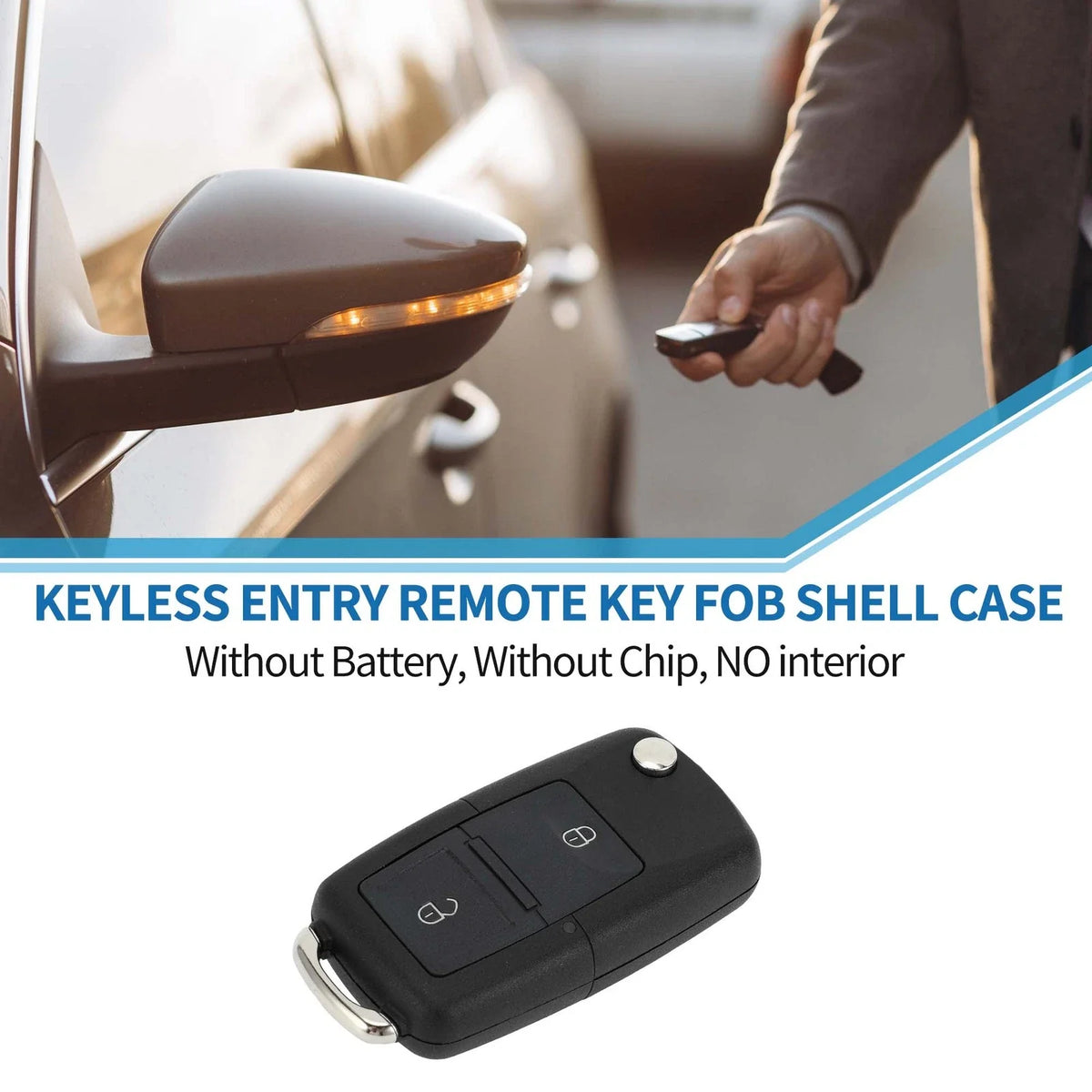 2 Button Keyless Entry Remote Fob Shell Case for Volkswagen Passat (2002–2005)